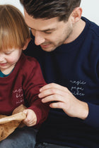 blue magic papa vibes sweatshirt with embroidered text for dads 